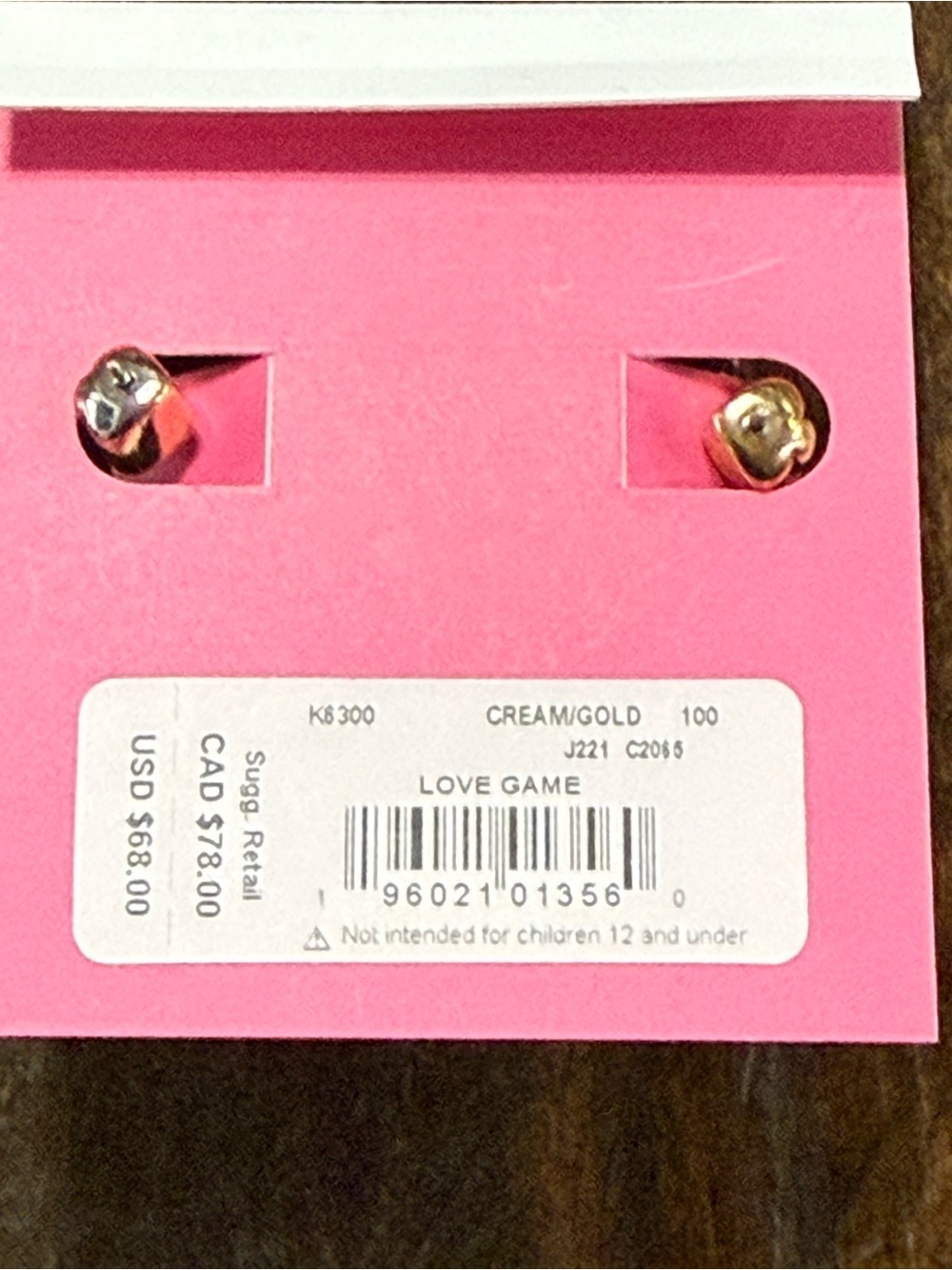 kate spade New York Love Game Spade & Pearl Earrings NWT - Picture 4 of 4